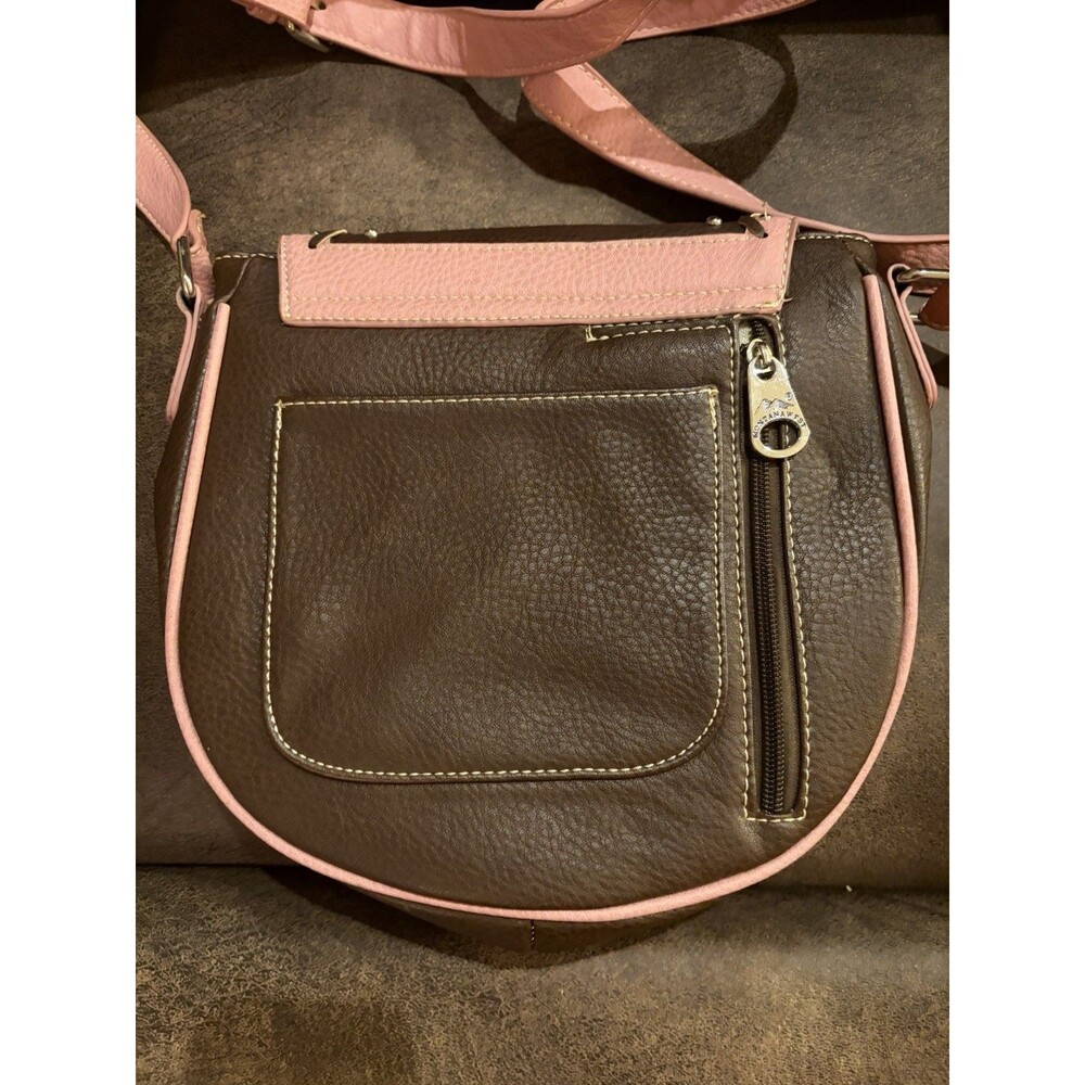 Montana West Pink Brown Western Crossbody Bag with Turquoise Accent - Picture 5 of 16